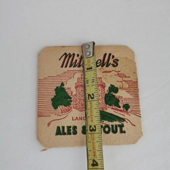 Vintage Mitchell's Ale Coaster Lancaster Stout Castle Beer Mat 2-Side Breweriana - Picture 3 of 3